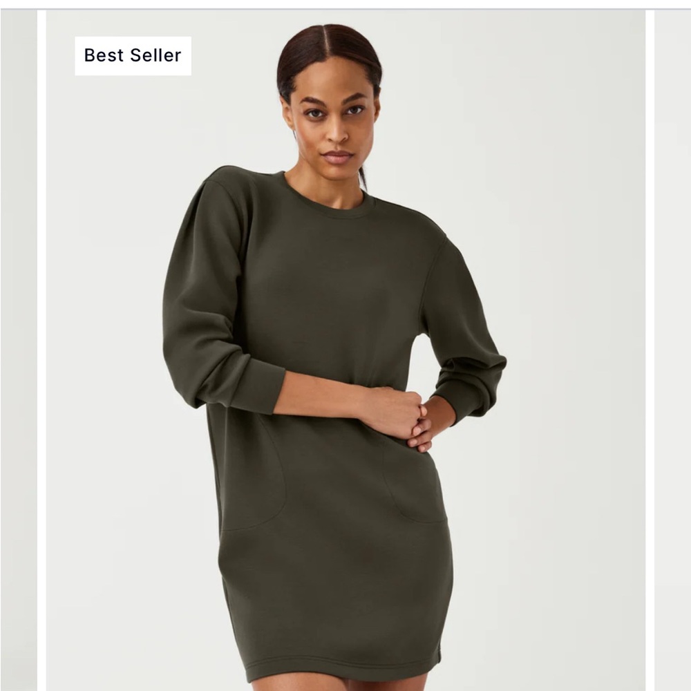Spanx AirEssentials Crew Neck Dress in large Dark Palm. Brand new in package.